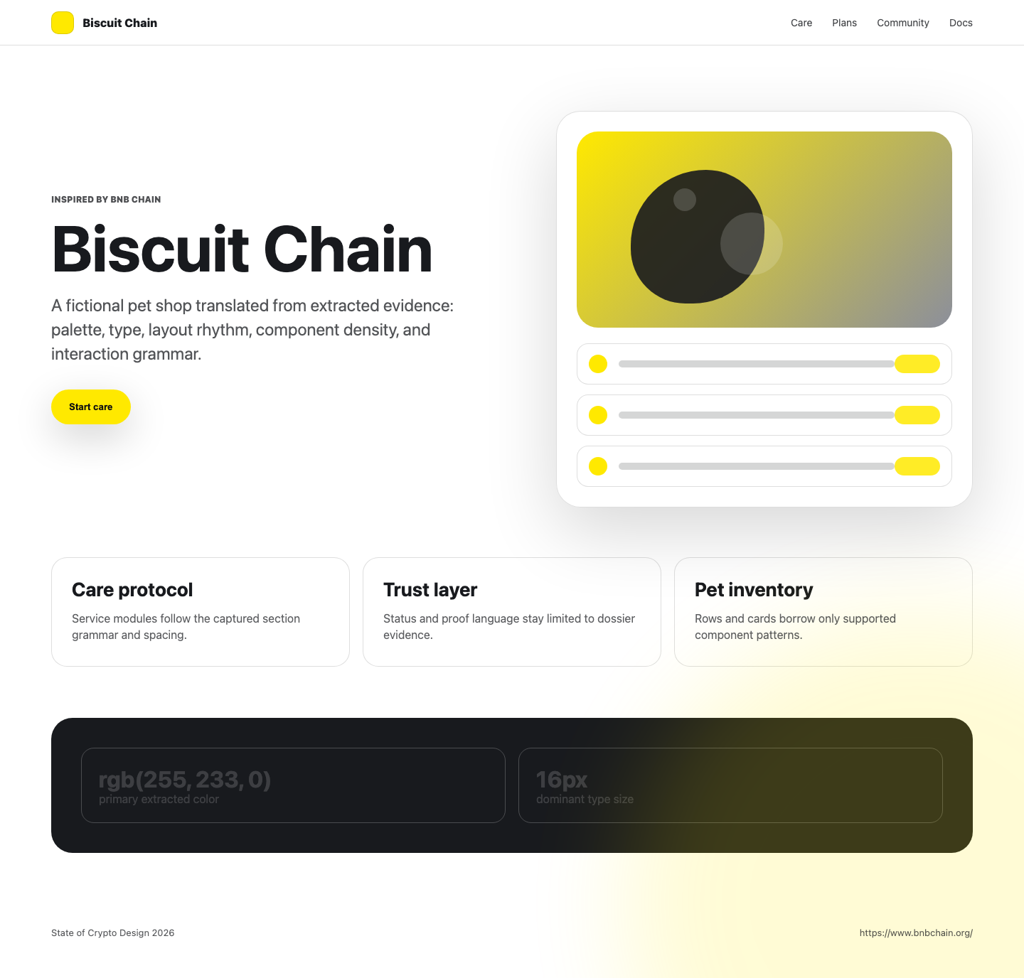 BNB Chain Pet Shop desktop screenshot