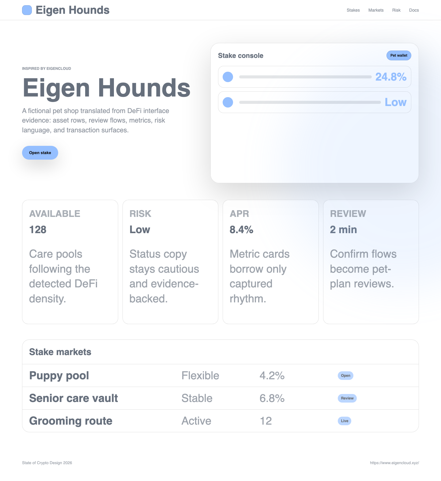 EigenCloud Pet Shop desktop screenshot