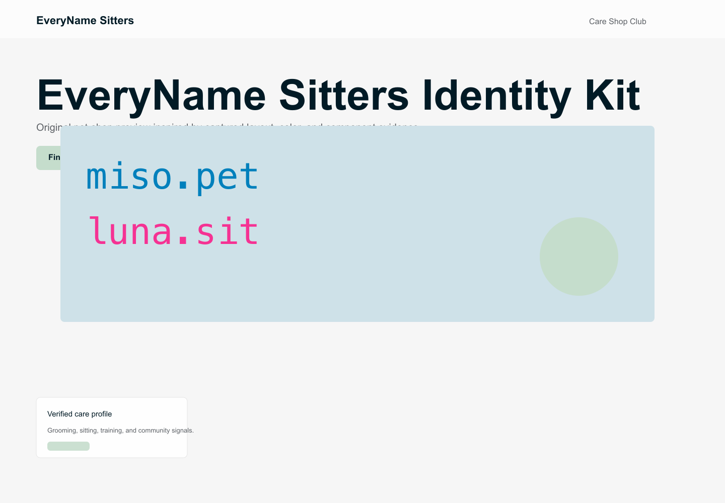 EveryName Sitters Identity Kit desktop screenshot