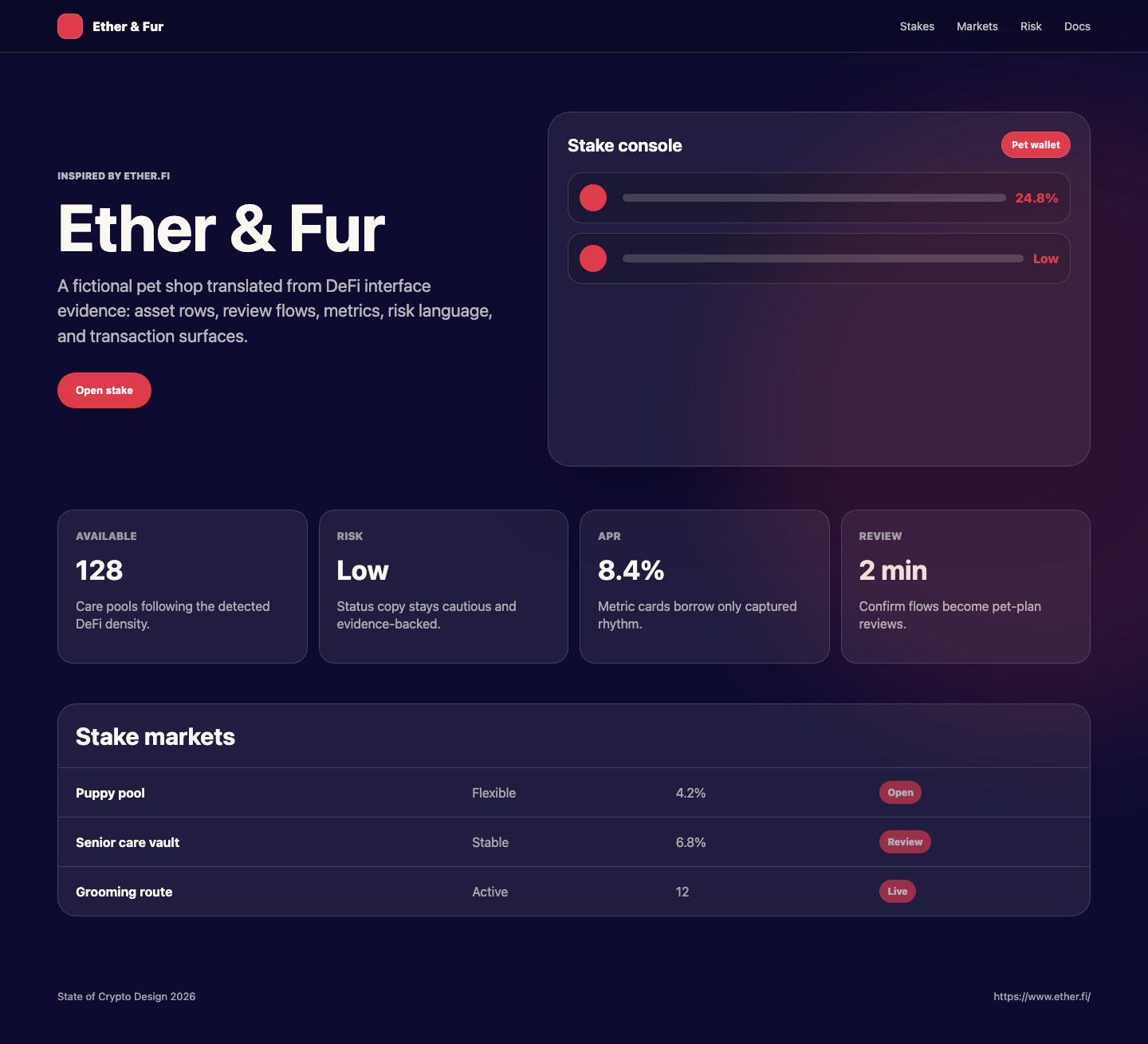 ether.fi Pet Shop desktop screenshot