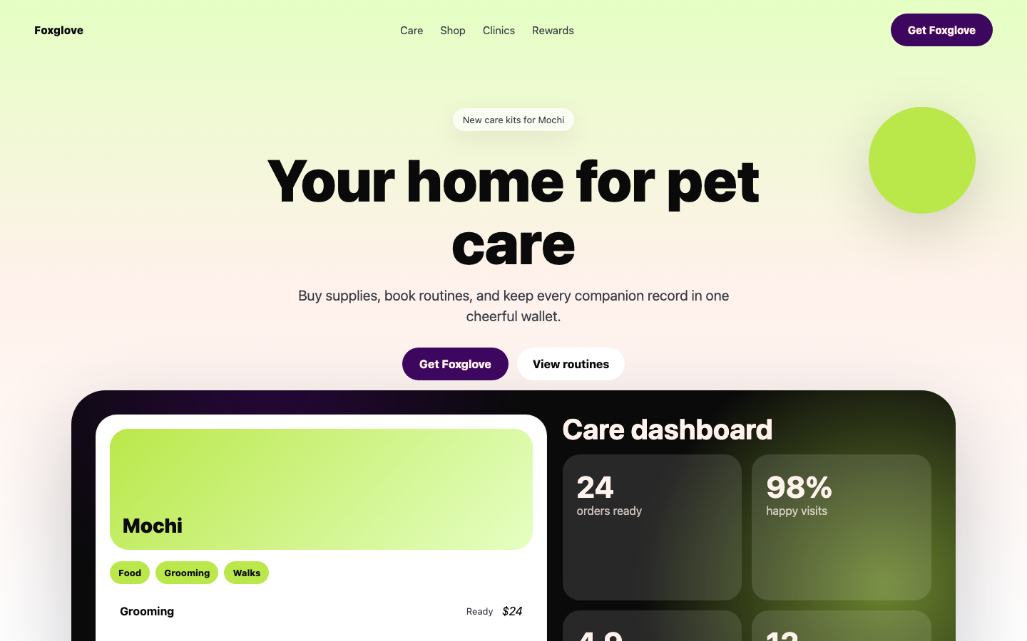 Foxglove Pet Wallet desktop screenshot
