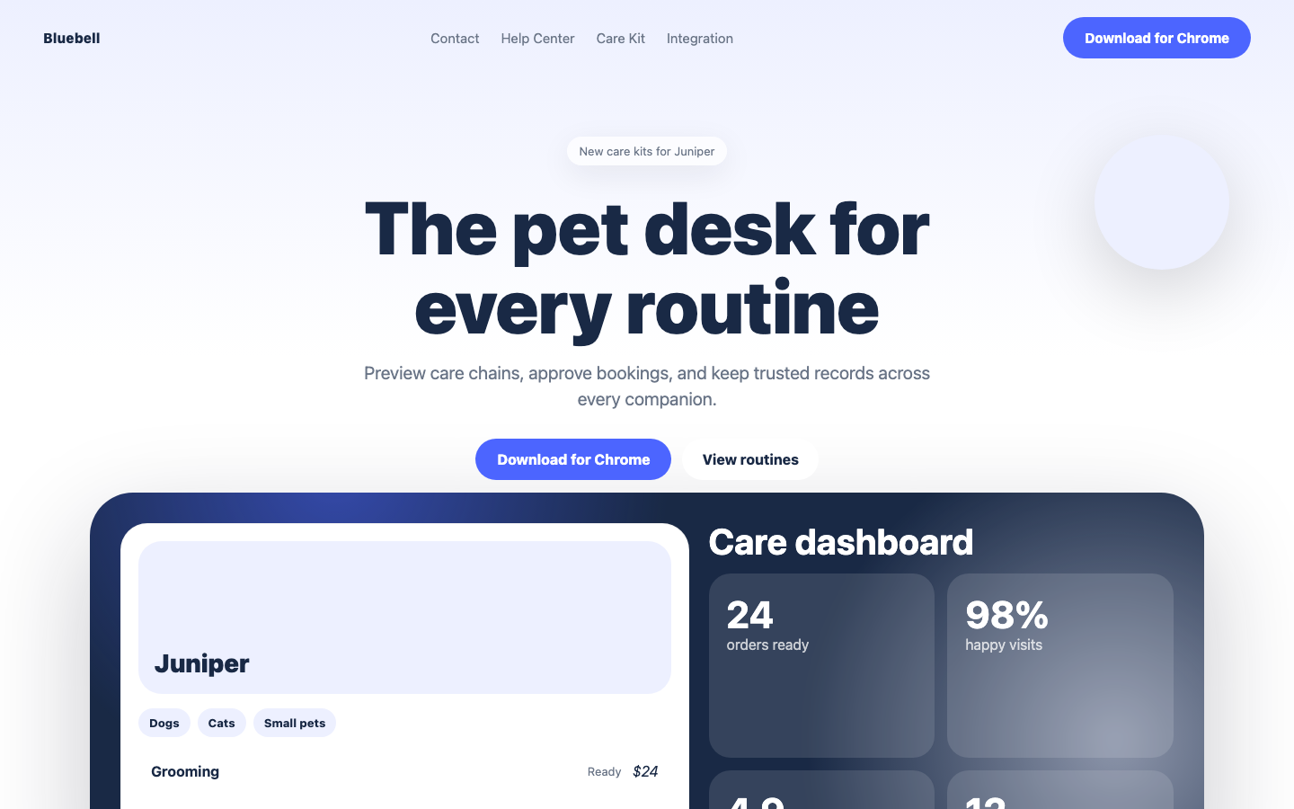 Bluebell Pet Desk desktop screenshot