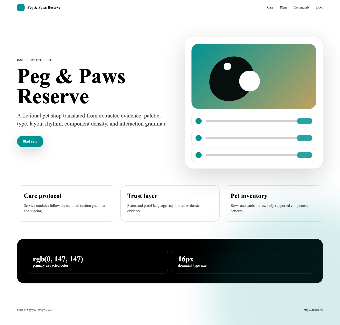 Tether Pet Shop desktop screenshot