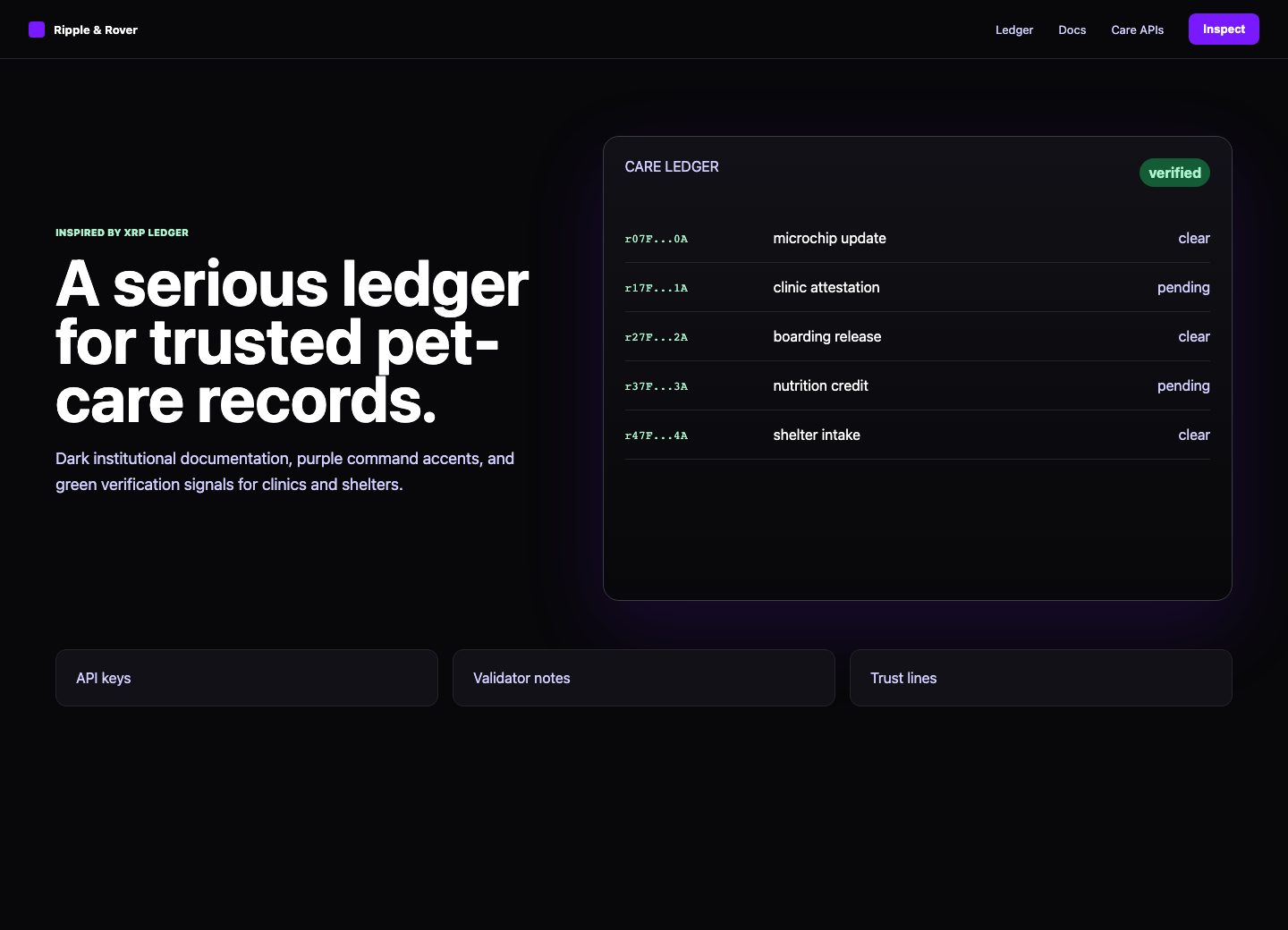 XRP Ledger Pet Shop desktop screenshot